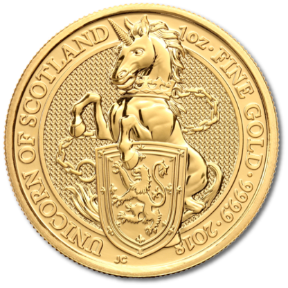 1 oz Queen's Beasts Unicorn | Gold | 2018(Front)