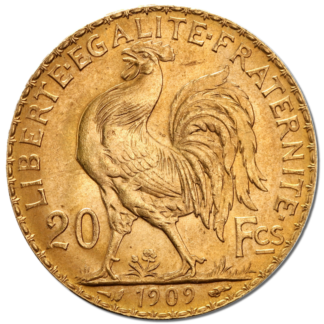 20 French Francs - Marianne, Rooster, Gold(Front)