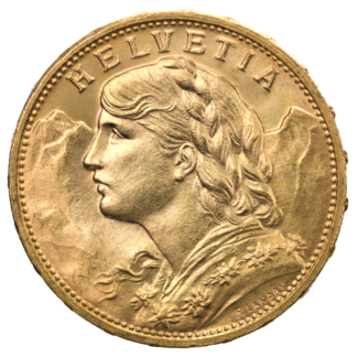 20 Swiss Francs, Vreneli, Gold(Front)