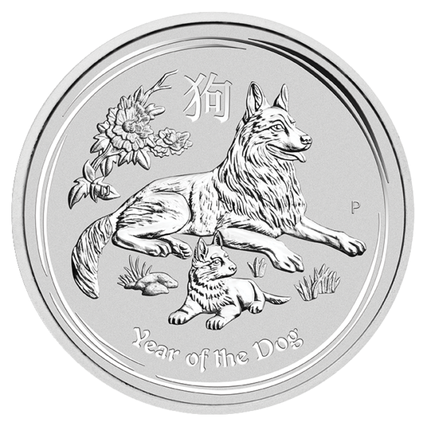 5 oz Lunar II Dog | Silver | 2018(Front)