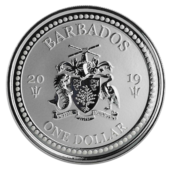 1 oz Lionfish Silver Coin (2019)(Back)