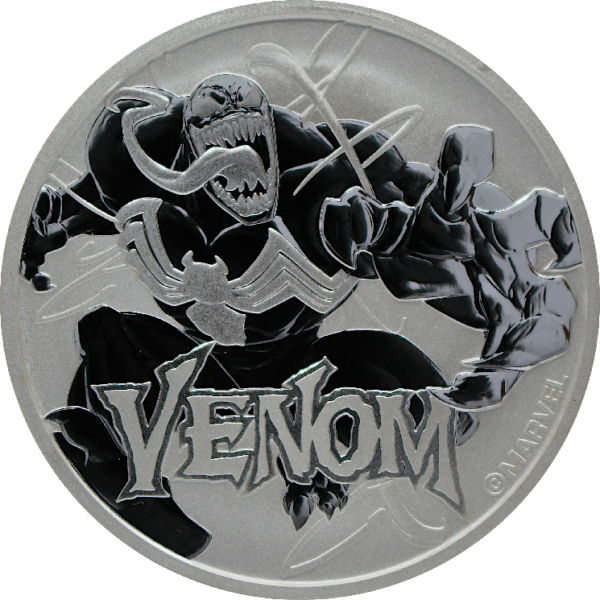 1 oz Marvel's Venom Silver Coin (2020)(Front)