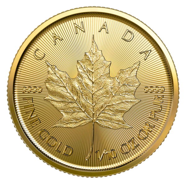 1/10 oz Maple Leaf 2020 Gold Coin(Front)