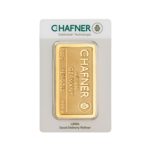100g Hafner Gold Bar minted (C.Hafner)(Front)