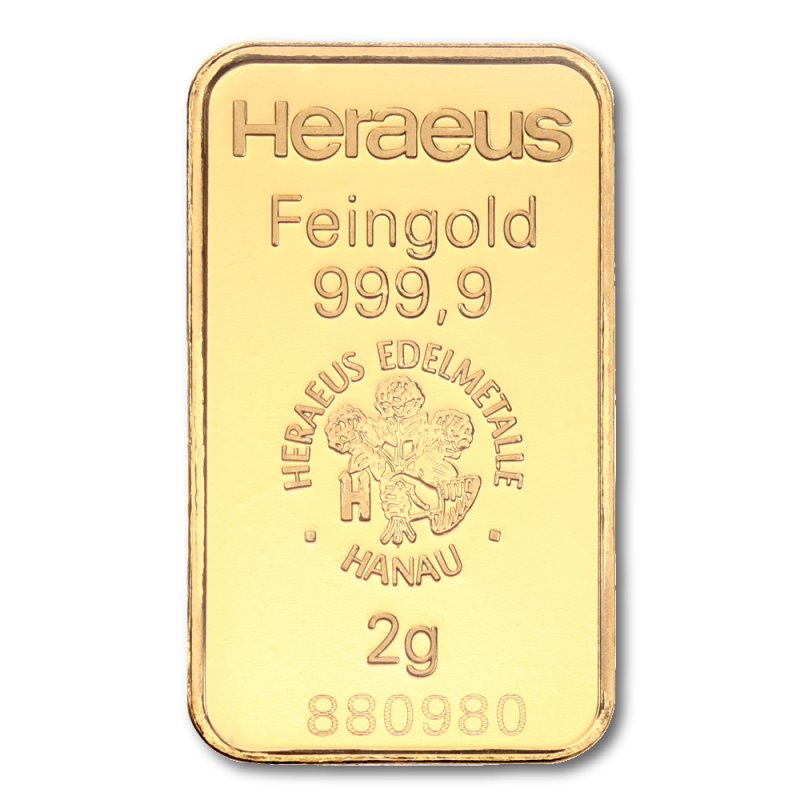 Details about   2 gram Gold Bar Argor Heraeus Kinebar Hologram 999.9 Fine in Assay 
