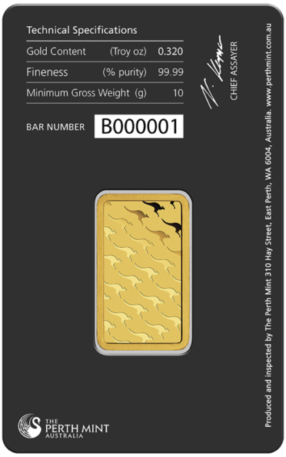 10g Gold Bullion | Perth Mint Gold Bar with Certificate(Back)