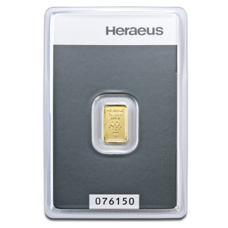 1g Argor Heraeus Gold Bar(Front)