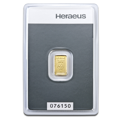 1g Argor Heraeus Gold Bar(Front)