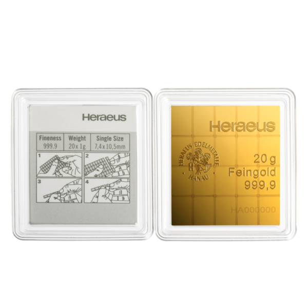 20 x 1g CombiBar® | Gold | Heraeus(Back)