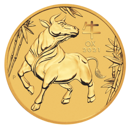 1/2 oz Lunar III Ox Gold Coin (2021)(Front)