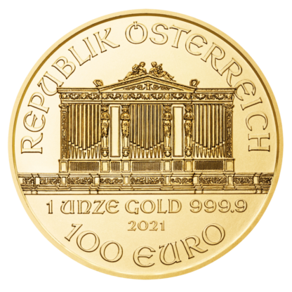 1 oz Vienna Philharmonic Gold Coin (2021)(Back)