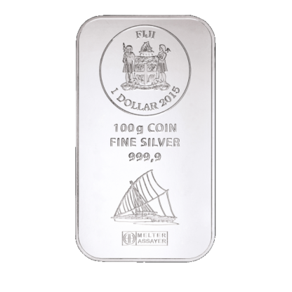 100g Fiji Coin Bar | Silver | Argor-Heraeus(Front)