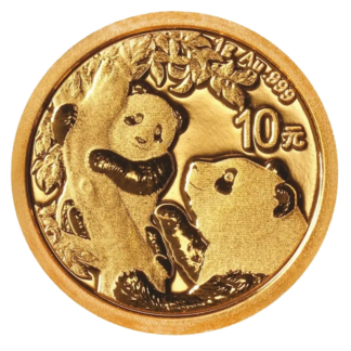 1g China Panda Gold Coin (2021)(Front)