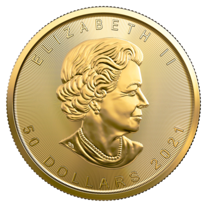 1 oz Maple Leaf Gold Coin (2021)(Back)