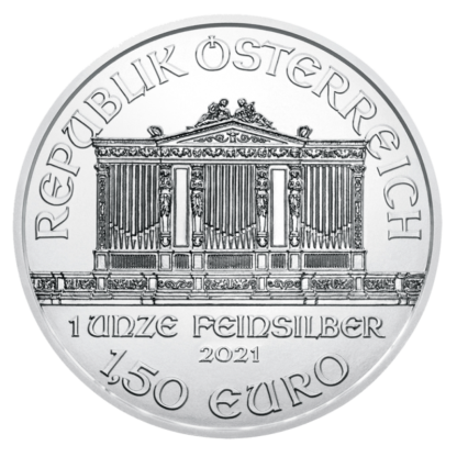 1 oz Vienna Philharmonic Silver Coin (2021)(Front)