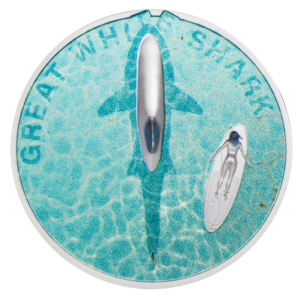 1 oz Great White Shark Silver Proof Coin (2021)(Front)