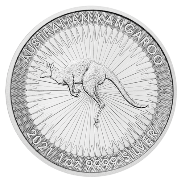 1 oz Kangaroo Silver Coin (2021)(Front)