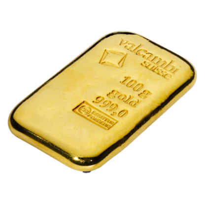 100g Gold Bar casted (Valcambi)(Back)