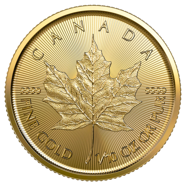 1/10 oz Maple Leaf Gold Coin (2021)(Front)