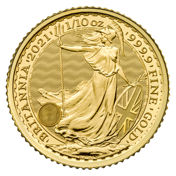 1/10 oz Britannia Gold Coin (2021)(Front)