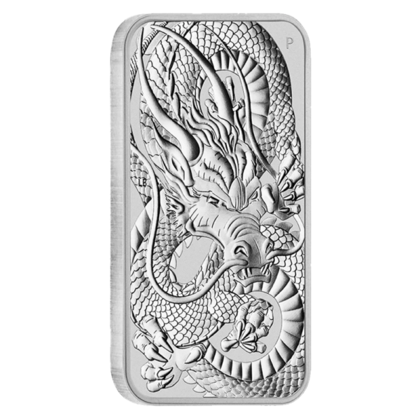 1 oz Dragon Rectangular Silver Coin (2021)(Front)