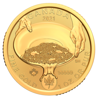 1 oz Klondike Gold Rush Panning for Gold .99999 Gold Coin (2021)(Front)