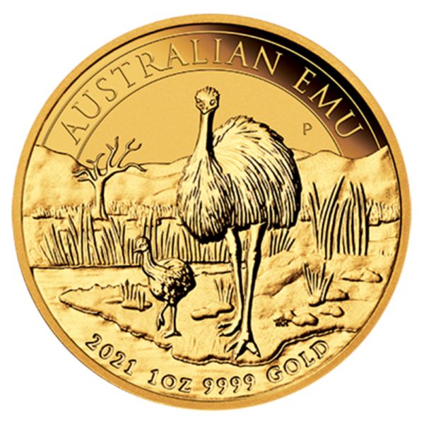 1 oz Perth Mint Emu Gold Coin (2021)(Front)
