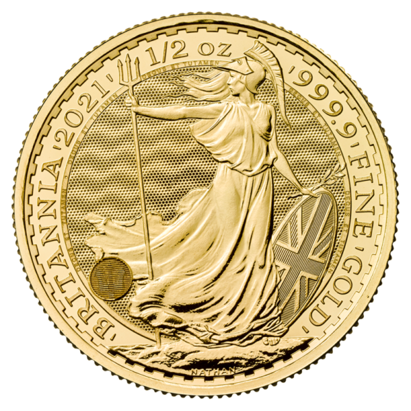 1/2 oz Britannia Gold Coin (2021)(Front)