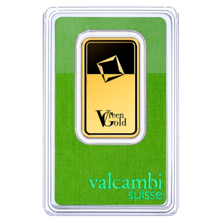1 oz Gold Bar | Valcambi | Green Gold(Front)
