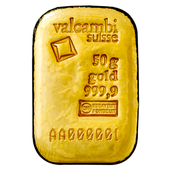 50g Gold Bar | Casted | Valcambi(Front)