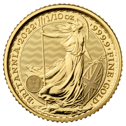 1/10 oz Britannia Gold Coin (2022)(Front)