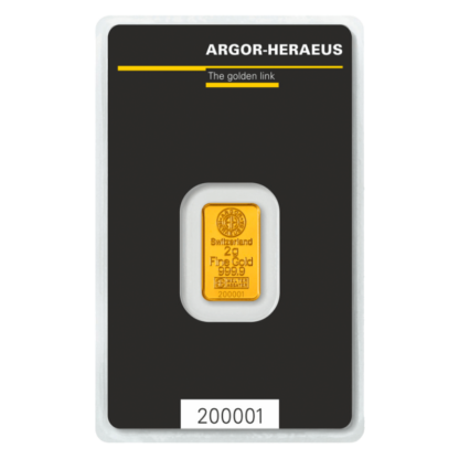 2g Gold Bar | Argor Heraeus(Front)