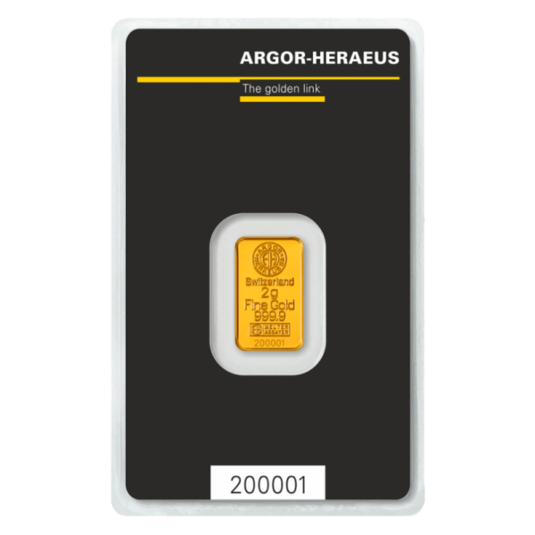 2g Gold Bar | Argor Heraeus(Front)