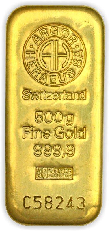 500g Gold Bar | Argor Heraeus | Casted(Back)