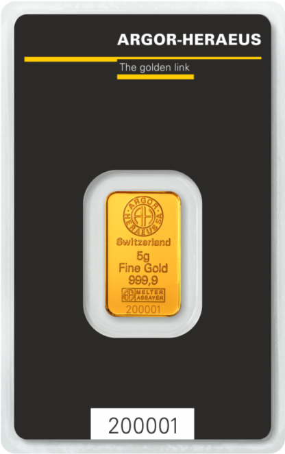 5g Gold Bar | Argor-Heraeus | Kinebar(Back)
