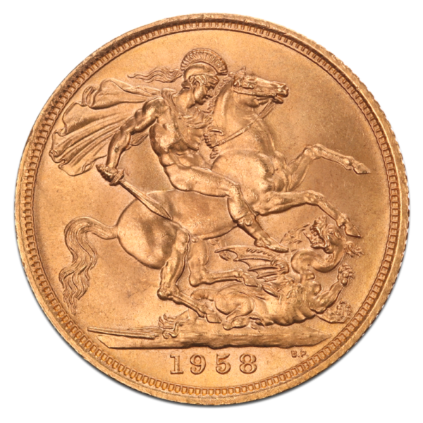 Full Sovereign Elizabeth, Gold, 1957- present(Back)