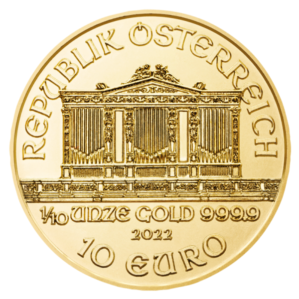 1/10 oz Vienna Philharmonic Gold Coin | 2022(Back)