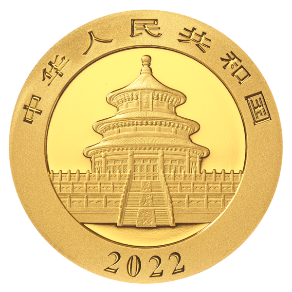 15g China Panda Gold Coin | 2022(Back)