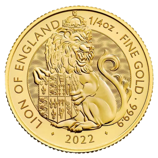 1/4 oz Tudor Beasts The Lion of England Gold Coin | 2022(Front)