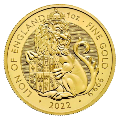 1 oz Tudor Beasts The Lion of England Gold Coin | 2022(Front)