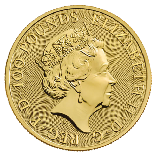 1 oz Tudor Beasts The Lion of England Gold Coin | 2022(Back)