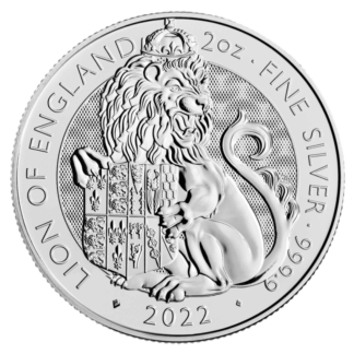 2 oz Tudor Beasts The Lion of England Silver Coin | 2022(Front)