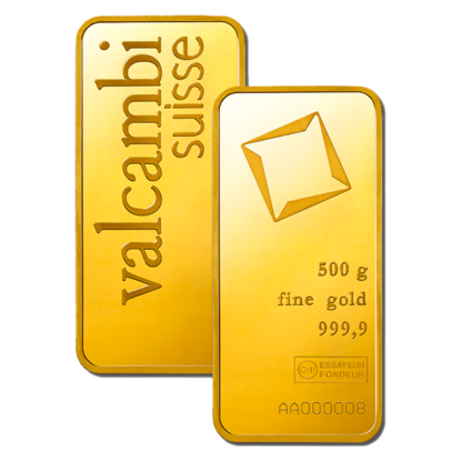 500g Gold Bar | Valcambi(Front)
