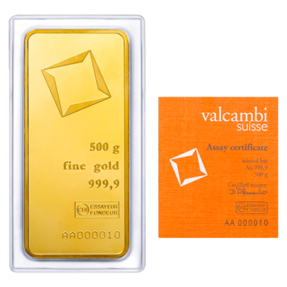 500g Gold Bar | Valcambi(Back)
