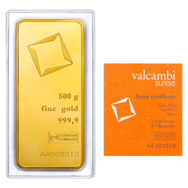 500g Gold Bar | Valcambi(Back)