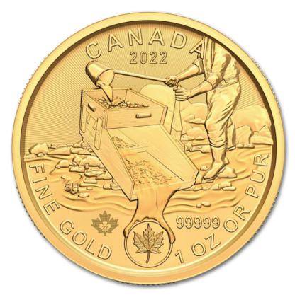1 oz Klondike Gold Rush Panning for Gold .99999 Gold Coin | 2022(Front)