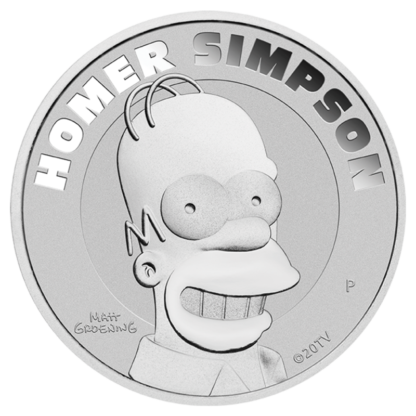 1 oz Homer Simpson Silver Coin | 2022(Front)