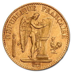 20 French Francs, Génie 3e république, 1871-1898, Gold(Front)