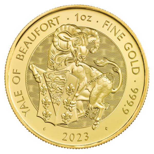 1 oz Tudor Beasts Yale of Beaufort Gold Coin | 2023(Front)