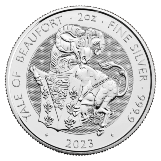2 oz Tudor Beasts Yale of Beaufort Silver Coin | 2023(Front)